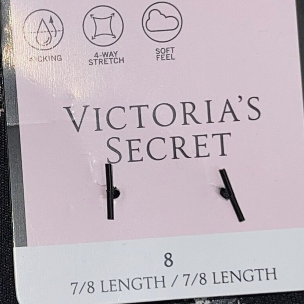 Victoria’s Secret Incredible Essential Leggings Black Pink Lily Floral - Picture 7 of 7